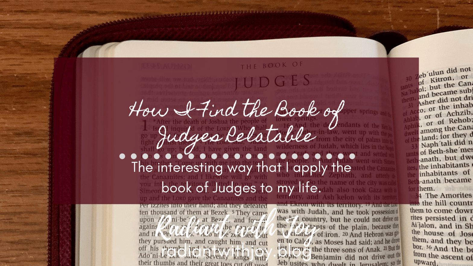 How I Find the Book of Judges Relatable